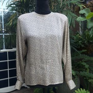VTG Animal Print Silk Blouse